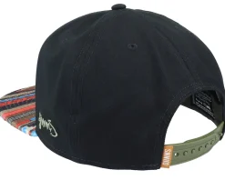6 Panel Aztec Black Snapback - Djinns