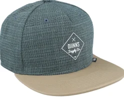 6 Panel Cap Cottoncheck Light Olive Snapback - Djinns
