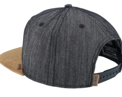 6 Panel Cap Linen 2015 Black Snapback - Djinns