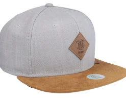 6 Panel Cap Linen 2015 Grey/Suede Snapback - Djinns