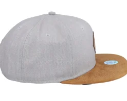 6 Panel Cap Linen 2015 Grey/Suede Snapback - Djinns