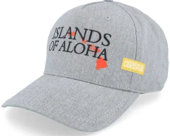 6 Panel Curved Visor Island Grey A-Frame Adjustable - Coastal