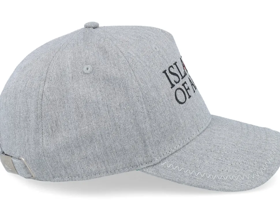 6 Panel Curved Visor Island Grey A-Frame Adjustable - Coastal