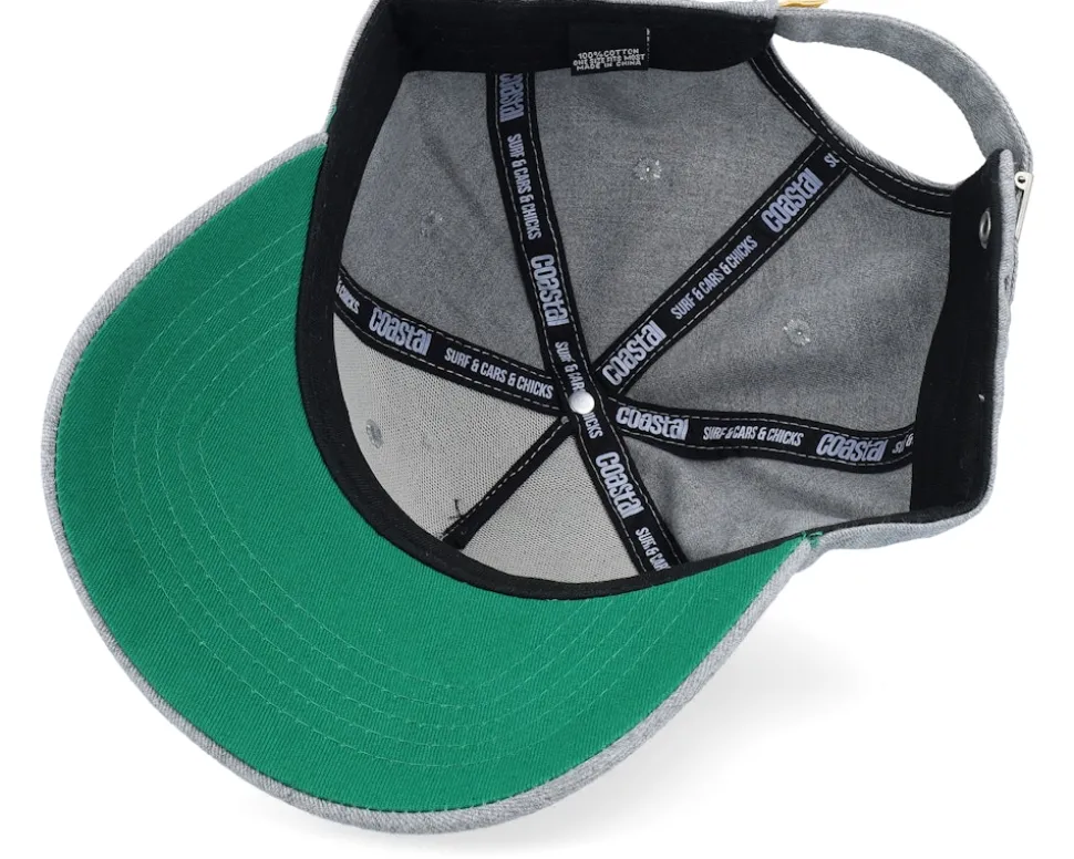 6 Panel Curved Visor Island Grey A-Frame Adjustable - Coastal