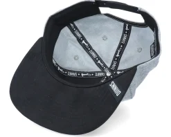 6 Panel Plate Heather Grey/Black Snapback - Djinns