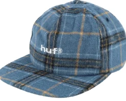 98 Plaid 5 Panel Hat Navy Strapback - HUF