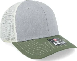 112 Tri Heather Grey/Birch/Army Olive Trucker - Richardson
