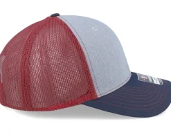 112 Tri Heather Grey/Cardinal/Navy Trucker - Richardson