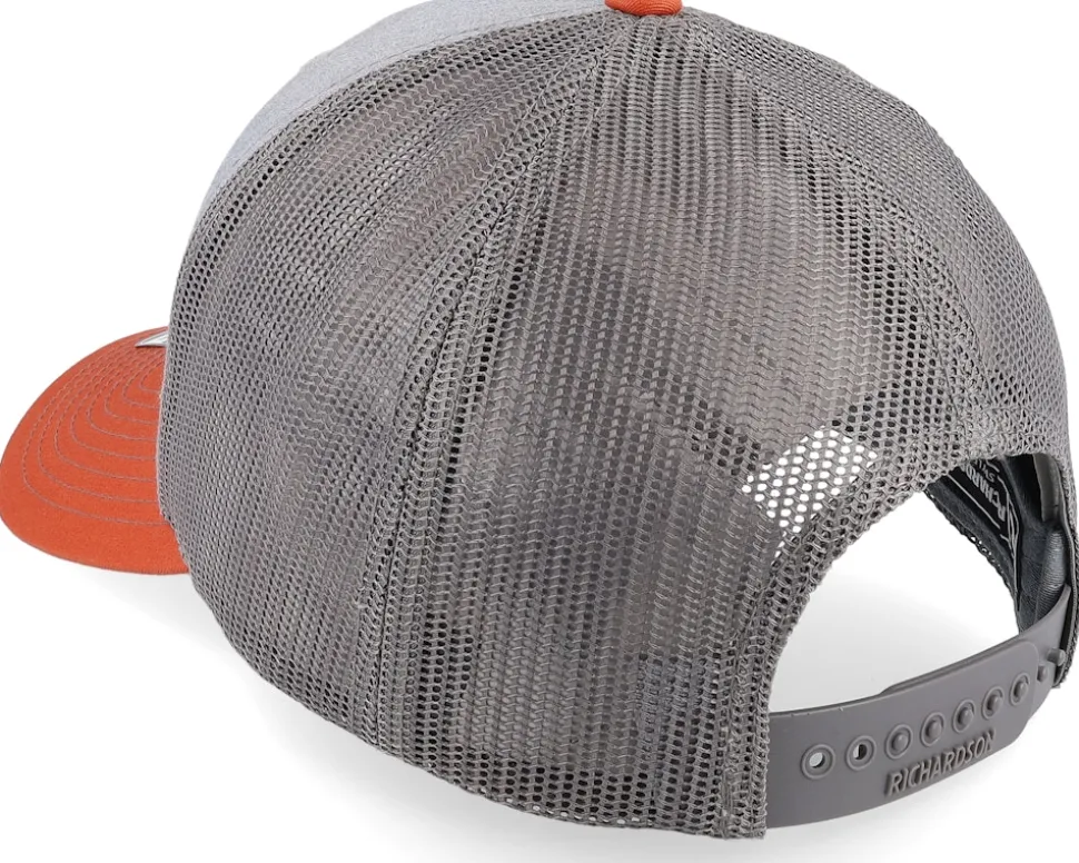 112 Tri Heather Grey/Charcoal/Dark Orange Trucker - Richardson