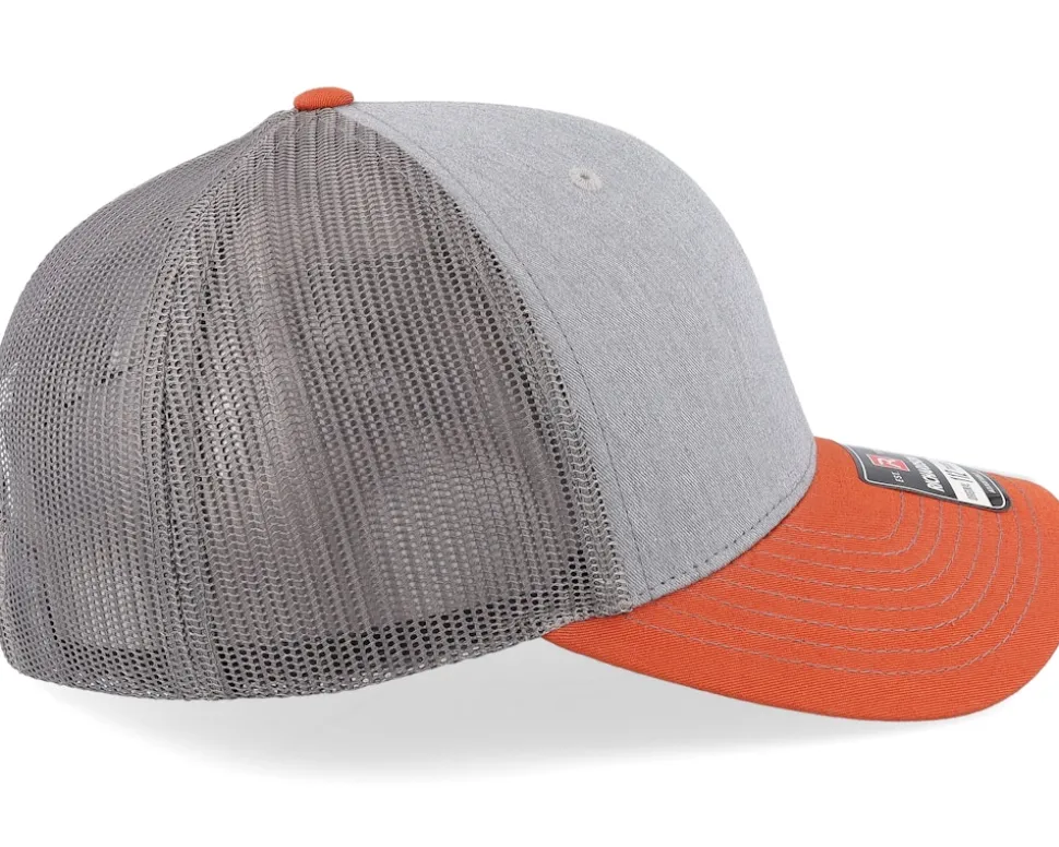 112 Tri Heather Grey/Charcoal/Dark Orange Trucker - Richardson