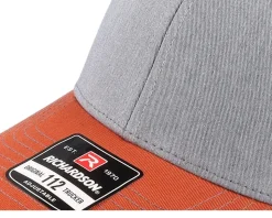 112 Tri Heather Grey/Charcoal/Dark Orange Trucker - Richardson