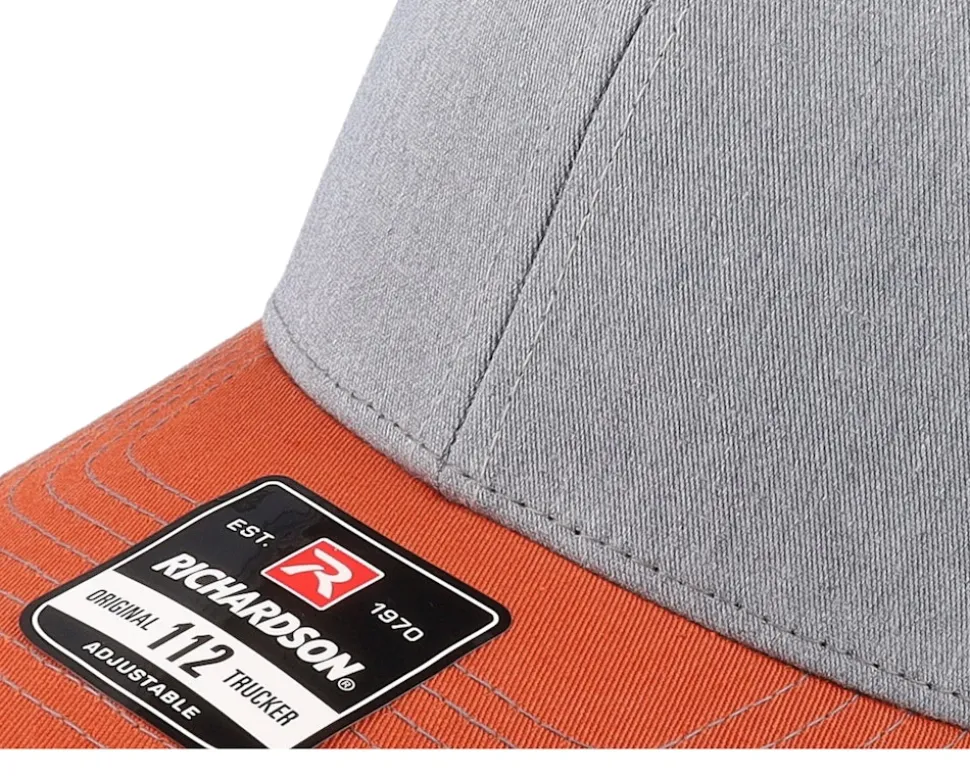 112 Tri Heather Grey/Charcoal/Dark Orange Trucker - Richardson