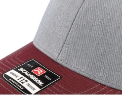 112 Tri Heather Grey/Charcoal/Maroon Trucker - Richardson