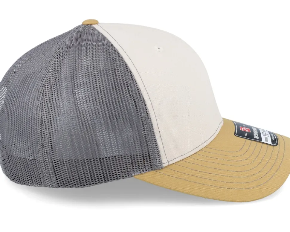 112 Tri Mink Beige/Charcoal/Amber Gold Trucker - Richardson