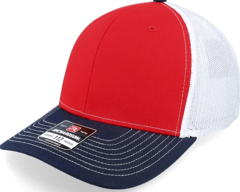 112 Tri Navy/White/Heather Grey Trucker - Richardson