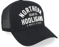 3 West Street Cap Black A-Frame Trucker - Northern Hooligans