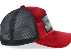 Abandoned Tractor Velvet Red/Black A-Frame Trucker - Calza Pennello