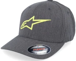 Ageless Curve Hat Charcoal Heather/Hivis Yellow Flexfit - Alpinestars