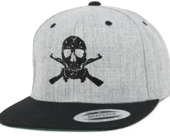 AK-Skull Black/Grey Snapback - GUNS n SKULLS