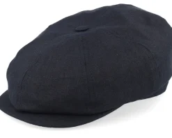 Alan Linen Black Flat Cap - CTH Ericson