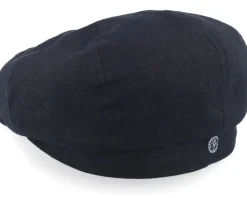 Alan Linen Black Flat Cap - CTH Ericson
