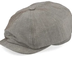 Alan Linen Chambray Brown Flat Cap - CTH Ericson