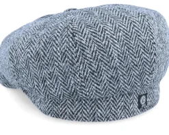 Alan Sr. Harris Tweed Black/Grey Flat Cap - CTH Ericson
