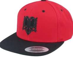 Albanian Eagle Patch Red/Black Snapback - Iconic