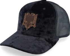 Albanian Eagle Patch Velvet Black Trucker - Iconic