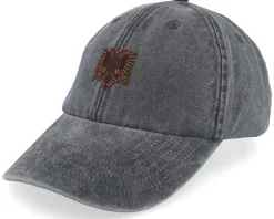 Albanian Eaglev Brown Patch Black Washed Dad Cap - Iconic