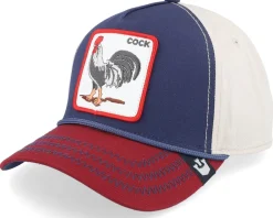 All American Rooster 100 All Over Canvas Navy/Stone/Burgundy A-Frame Adjustable - Goorin Bros.