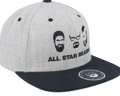 All Star Beards Grey/Black Snapback - Bearded Man