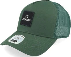 Alpha Block Mesh Cap Trekking Green Trucker - Brixton