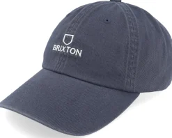 Alpha Cap Washed Navy Vintage Wash Dad Cap - Brixton