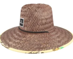 Alpha Square Sun Hat Dark Earth Straw Hat - Brixton