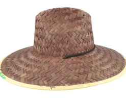 Alpha Square Sun Hat Dark Earth Straw Hat - Brixton