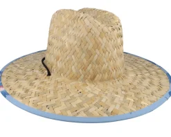 Alpha Square Sun Hat Tan/Dusty Blue Straw Hat - Brixton