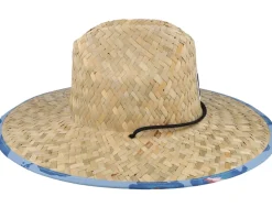 Alpha Square Sun Hat Tan/Dusty Blue Straw Hat - Brixton