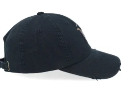 Always Tired Print Logo Destroyed Black Dad Cap - Iconic