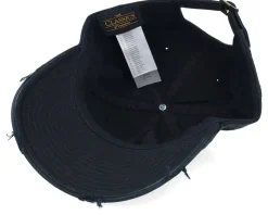 Always Tired Print Logo Destroyed Black Dad Cap - Iconic