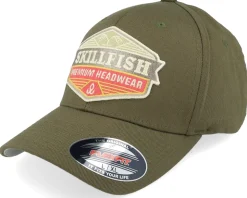 Amberwood Logo Olive Wooly Combed Flexfit - Skillfish