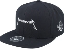 American Heavy Metal Logo Black Snapback - Bearded Man