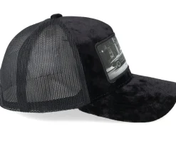 American Muscle Car In The Street Velvet Black A-Frame Trucker - Calza Pennello