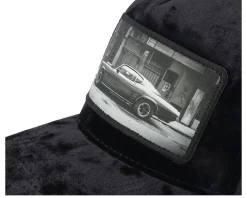 American Muscle Car In The Street Velvet Black A-Frame Trucker - Calza Pennello