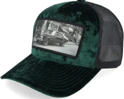 American Muscle Classic Car Velvet Green/Black A-Frame Trucker - Calza Pennello