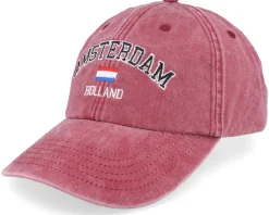 Amsterdam Holland Washed Black Dad Cap - Iconic