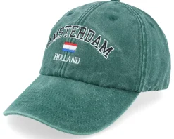 Amsterdam Holland Washed Black Dad Cap - Iconic