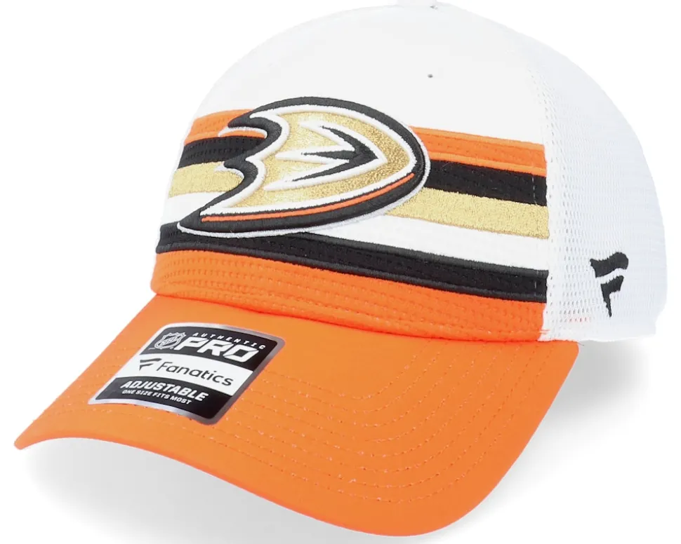 Anaheim Ducks Authentic Pro Draft White/Orange Trucker - Fanatics