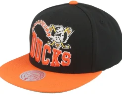 Anaheim Ducks Crooked Path Black/Orange Snapback - Mitchell & Ness