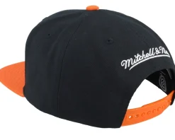 Anaheim Ducks Cross Check Black/Orange Snapback - Mitchell & Ness